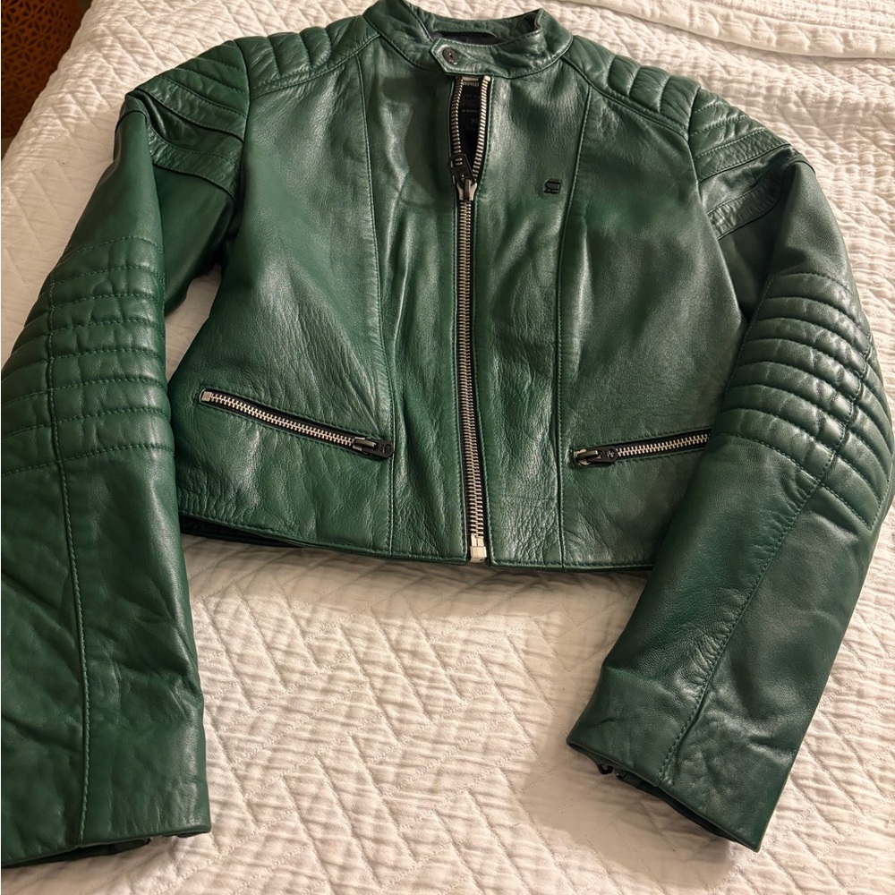 Raw G-Star green Leather Jacket